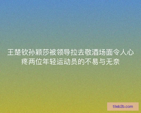 王楚钦孙颖莎被领导拉去敬酒场面令人心疼两位年轻运动员的不易与无奈