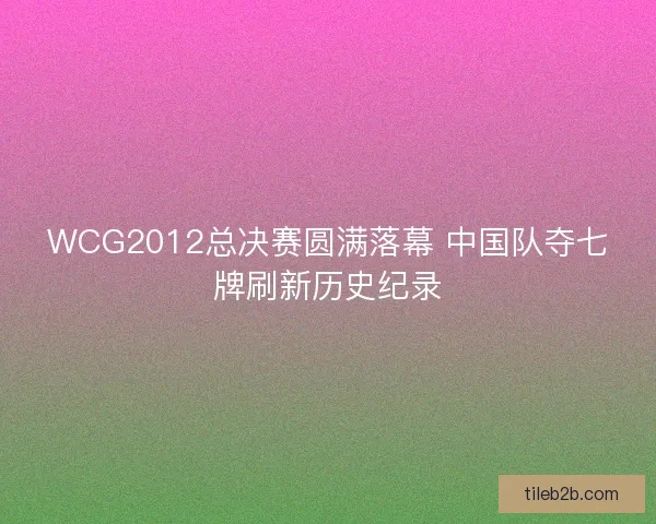 WCG2012总决赛圆满落幕 中国队夺七牌刷新历史纪录