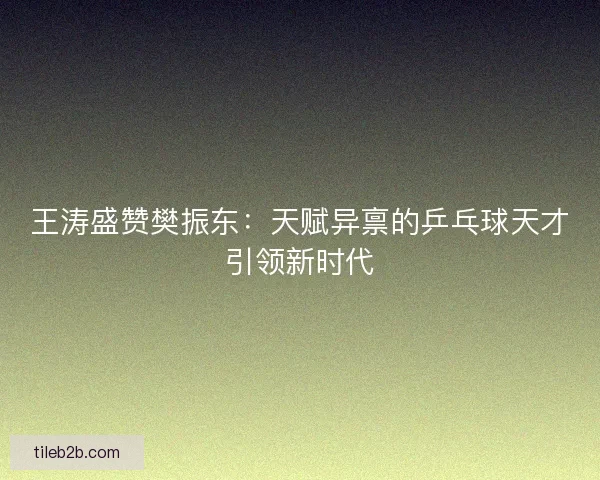 王涛盛赞樊振东：天赋异禀的乒乓球天才引领新时代